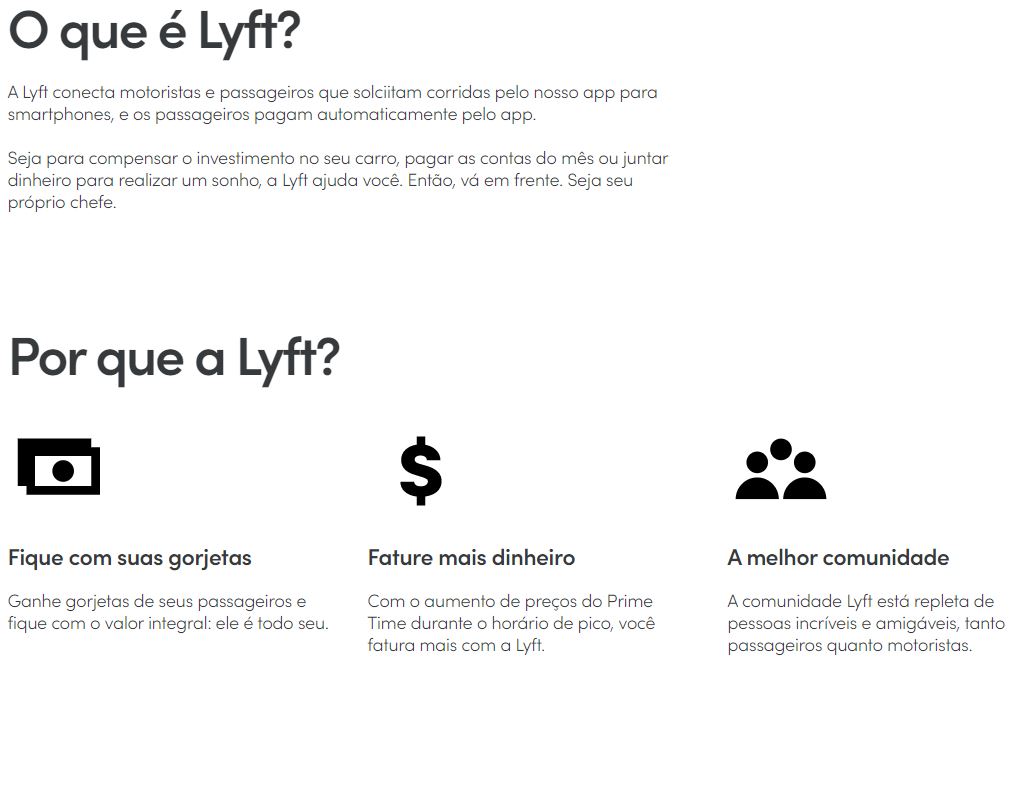 exemplo landing page alta conversao lyft