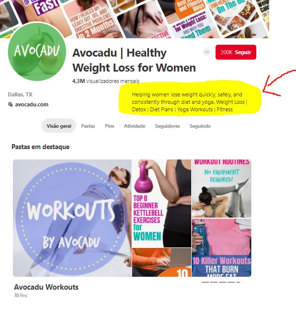 descrição marketing no Pinterest